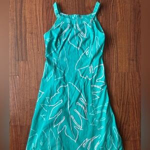 Sig Zane Teal Ulu Leaf Print Dress small